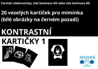 Kontrastní kartičky 1 (Bílá na černém pozadí) - 20 kartiček